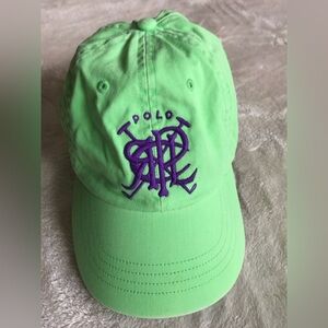 Polo ralph lauren Green Cap with Purple antique crest Logo